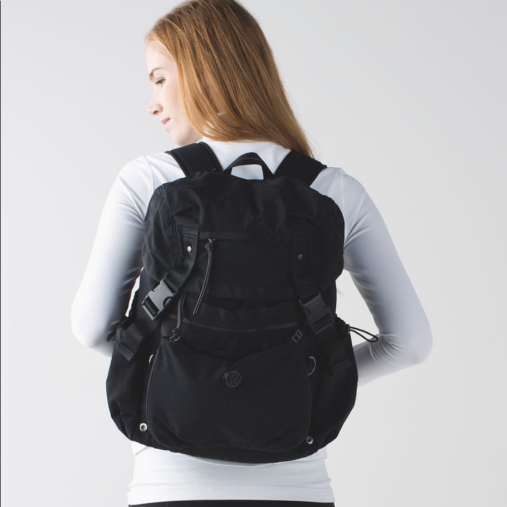 Black Lululemon Travel Yogini Rucksack